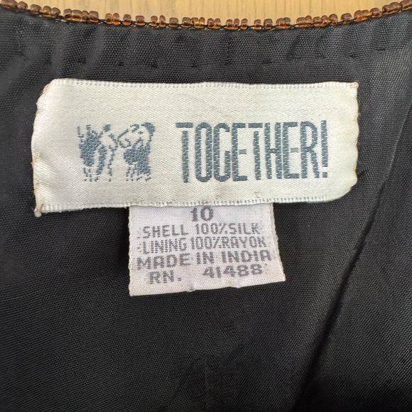 Vintage Together ! Black Sequin Tank Safari Lined Retro / 10 - Picture 5 of 12